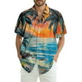 thumbnail image 1 of Men Hawaiian Shirt Short Sleeves Printed Button Down Shirts Summer Beach Mens Shirts Clearance 20-Saffron 3XL, 1 of 5