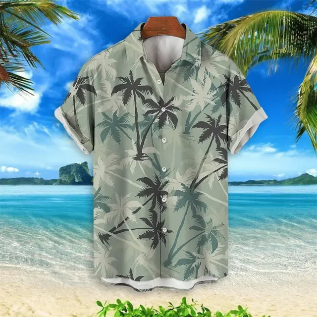 Men Hawaiian shirt 3D plant shirt for men flower print plus size