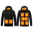 thumbnail image 1 of Men Heated Jacket 9 Heat Zones Usb Portable Heater Compatible Heated Hooded Jacket Long Sleeve Tops Cold Weather Requires A Separate Power Bank ((Not Included)) Mens Winter Jacket with Hood, 1 of 1