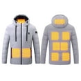 thumbnail image 1 of Men Heated Jacket 9 Heat Zones Usb Portable Heater Compatible Heated Hooded Jacket Long Sleeve Tops Cold Weather Requires A Separate Power Bank ((Not Included)) Mens Jacket, 1 of 2