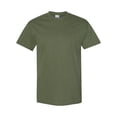 thumbnail image 1 of Men Heavy Cotton Multi Colors T-Shirt Color Military Green Large Size, 1 of 5