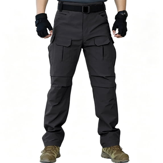 Men Heavy Duty Twill Multi Pocket Work Pants Relaxed Fit Construction