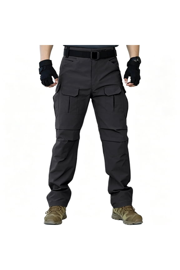 Men Heavy Duty Twill Multi Pocket Work Pants Relaxed Fit Construction
