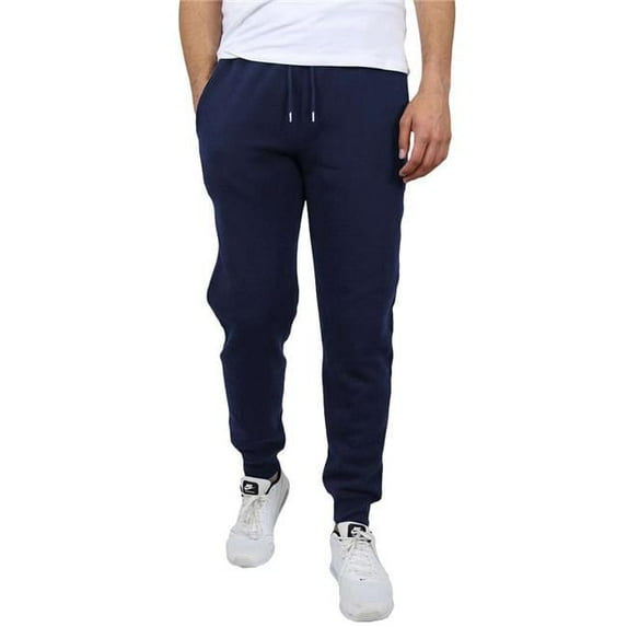 Men Heavyweight Fleece Joggers Pants, Navy - Small & 2X - Pack of 24