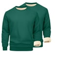 thumbnail image 1 of Men Henley Long Sleeve Hvyesh Men's Big an Tall Sherpa Lined Crewneck Sweatshirts Warm Fleece Pullover Thermal Long Sleeve Hoodie, 1 of 8