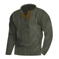 thumbnail image 1 of Men Henley Long Sleeve Hvyesh Men's Corduroy Henley Shirts Lightweight Casual Long Sleeve Pullover Shirts Vintage Button Up Sweatshirts, 1 of 5
