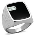 thumbnail image 1 of Men High Polished Stainless Steel Ring with AAA Grade CZ in Clear - Size 11, 1 of 1