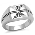 thumbnail image 1 of Men High Polished Stainless Steel Ring with Epoxy in Jet - Size 10, 1 of 1
