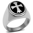 thumbnail image 1 of Men High Polished Stainless Steel Ring with Epoxy in Jet - Size 13, 1 of 1