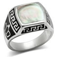 thumbnail image 1 of Men High Polished Stainless Steel Ring with Precious Stone in Gray - Size 10, 1 of 1