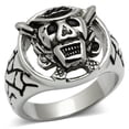 thumbnail image 1 of Men High Polished Stainless Steel Ring with Top Grade Crystal in Jet - Size 11, 1 of 1