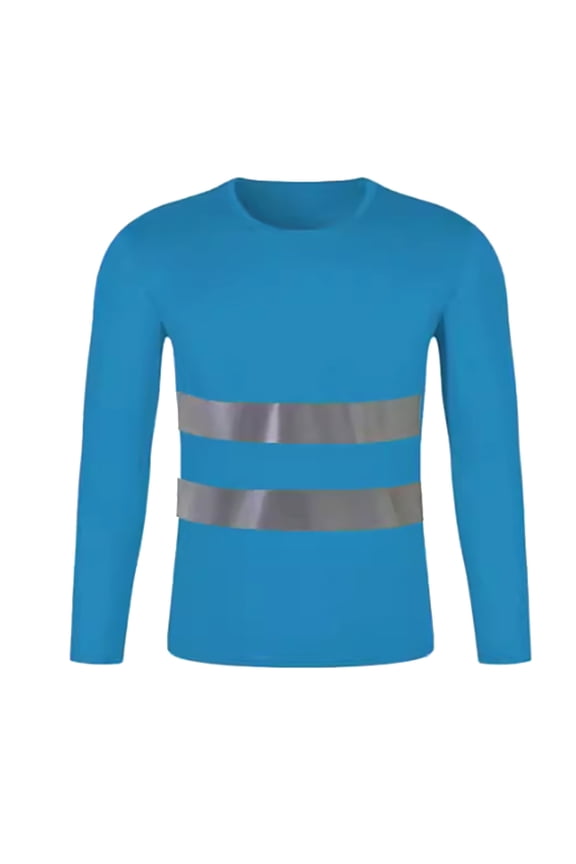 Men High Vis Reflective T Shirt, Long Sleeve Mesh 95% Polyester, 5% Spandex, for Outdoor Safety Activities
