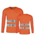 thumbnail image 1 of Men High Visibility Reflective Work T Shirt Long Sleeve Breathable Mesh Shirt, 1 of 2