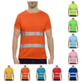 thumbnail image 1 of Men's high vis shirts Safety Shirts with Reflective Tapes - Quick Dry Construction Work Shirts, Short Sleeve Breathable T-Shirts, 1 of 5