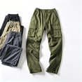 thumbnail image 1 of Men Hiking Cargo Work Pants Stretch Tapered Soft UPF50+ Multi Pocket Trousers S-XXL（1 piece）, 1 of 10