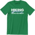 thumbnail image 1 of Men Hiking Cheaper Than Therapy Funny Camping Mountain Outdoor Summer T-Shirt, 1 of 4