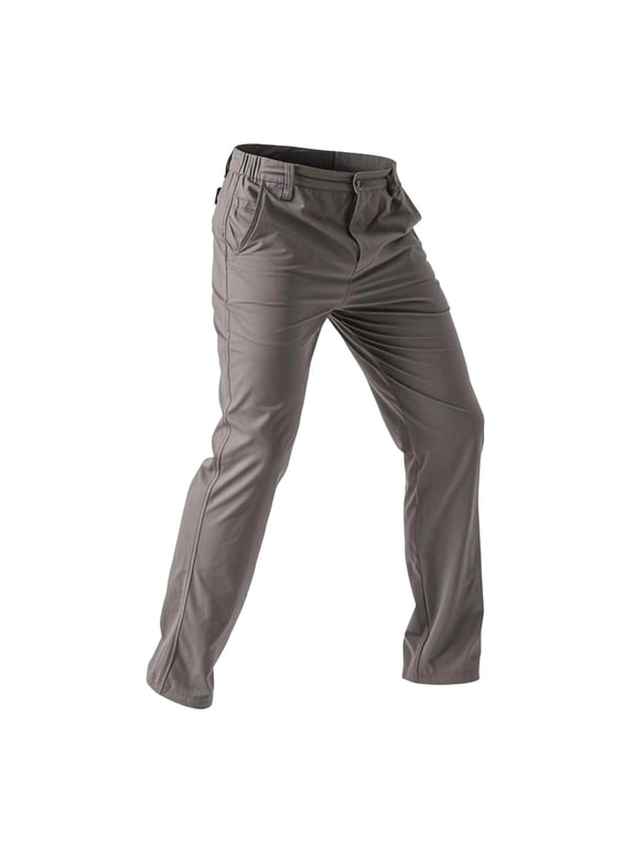 Men Hiking Pants Waterproof Casual Loose Outdoor Button Down Zipper Straight Leg Cargo Trousers With Multi Pockets (XXL, Gray)
