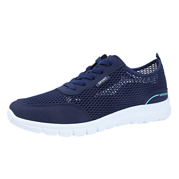 Men Hiking Sneakers Wide Toe Non S𝗅ip Mesh Breathable Shoes Comfortable Cushion Jogging Shoe Lightweight 𝖫a𝖼e Up Athlet𝗂c Shoes Summer Outdoor Walking Sport Shoes