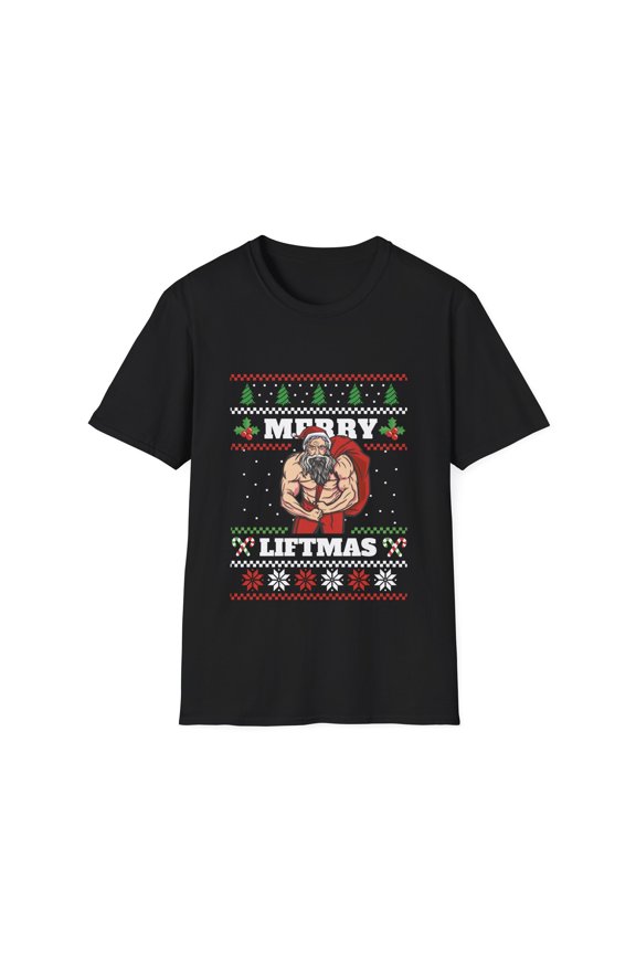 Men Holiday Weight Lifter Body Builder Christmas Apparel