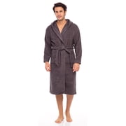 Men Hooded Bathrobe For Men 100% Cotton Terry Bathrobes with Hood Towel Spa Robe