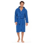 SKYLINEWEARS Men Hooded Bathrobe For Men 100% Cotton Terry Bathrobes with Hood Towel Spa Robe