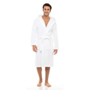 Men Hooded Bathrobe For Men 100% Cotton Terry Bathrobes with Hood Towel Spa Robe