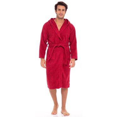 Boys 100% Cotton Terry Cloth Hooded Bathrobe – Navy Blue, Soft Cover-up