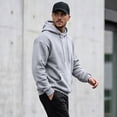 thumbnail image 1 of Men Hoodie Sweatshirt Pullover with Kangaroo Pocket Lightweight Casual Hooded Top Apparel for Spring Fall Wear Light Gray S, 1 of 6