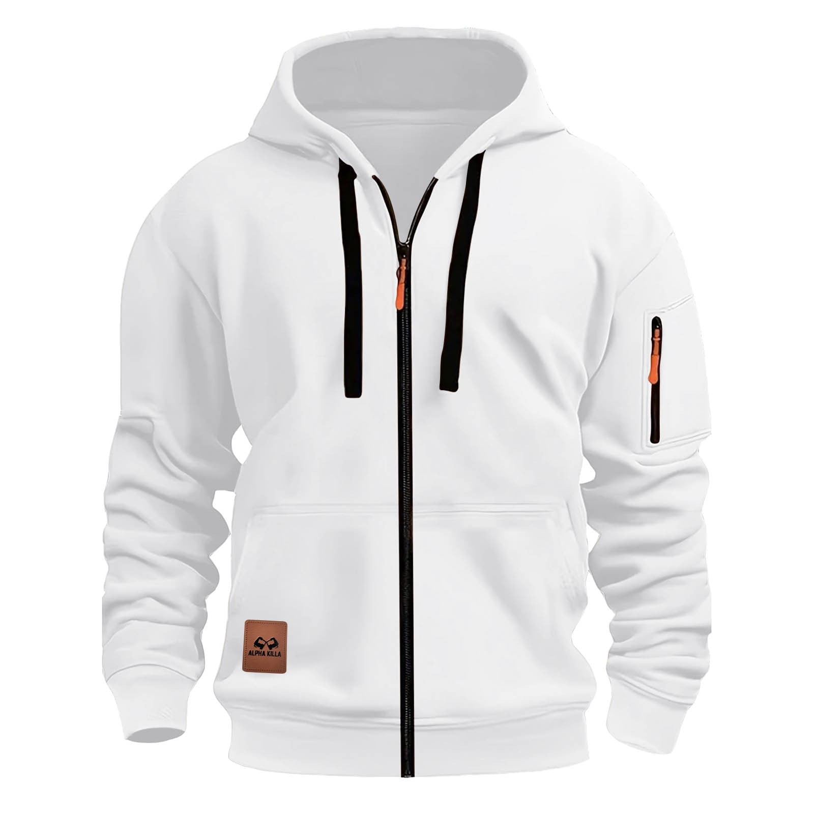 Men Hoodies Casual Hoodies for Men with Zip Pockets Full Zip Long