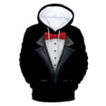 thumbnail image 1 of Men Hoodies Men's Tuxedo Funny 3D Suit Print Birthday Party Classic Hooded Hoodie Mens Sweatshirt Dark Blue XXL, 1 of 3