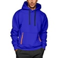 thumbnail image 1 of Men Hoodies Mens Big And Tall Hoodies Pullover Drawstring Fall Sweatshirts Plain Men's Sweatshirts Blue M, 1 of 3