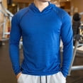 thumbnail image 1 of Men Hoodies Summer Running Fitness Casual Hooded Quick Dry Sweatshirts Solid Pullover Shirts with Hood Outdoor Gym Hoodie Man, 1 of 5