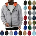 thumbnail image 1 of Men Hoodies Sweatshirts Solid Multi Pocket Sports Pullover Zipper Cardigan Long Sleeved Hooded Sweatshirt Jacket, 1 of 8