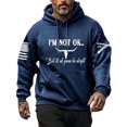 thumbnail image 1 of Men Hoodies Veteran Patriotic Sports Drop Shoulder Print Hoodie with Pocket Fall Lightweight Streetwear Loose Graphic Hoodies, 1 of 4