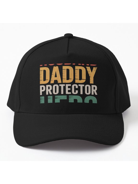 Men Husband Daddy Protector Baseball Cap, Father's Day Family Hero Statement Design, Classic Hat