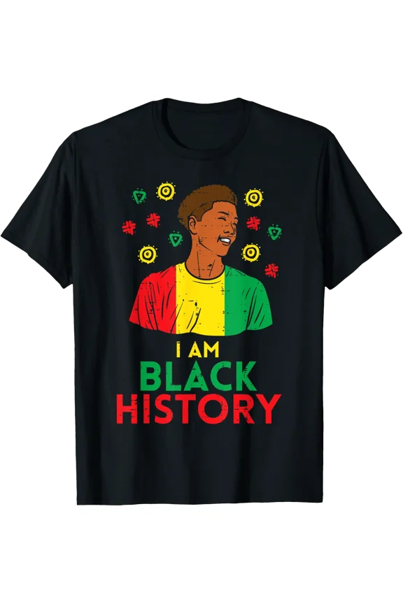 Men I Am Black History Month Cool African BHM Graphic T-Shirt, Size S-5XL