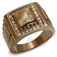 thumbnail image 1 of Men IP Coffee Light Stainless Steel Ring with Semi-Precious in Brown - Size 9, 1 of 1
