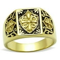 thumbnail image 1 of Men IP Gold Stainless Steel Ring with Epoxy in Jet - Size 11, 1 of 1
