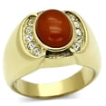 thumbnail image 1 of Men IP Gold Stainless Steel Ring with Semi-Precious in Siam - Size 8, 1 of 1