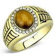thumbnail image 1 of Men IP Gold Stainless Steel Ring with Synthetic in Topaz - Size 12, 1 of 1