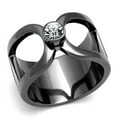 thumbnail image 1 of Men IP Light Black Stainless Steel Ring with Top Grade Crystal in Clear - Size 13, 1 of 1