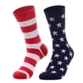 thumbnail image 1 of Men Independence Day Flag Socks, USA Patriotic Striped Color Block Crew Socks, Soft Cotton Blend Breathable Stretchy Mid Calf Socks for July 4th Memorial Day Gift and Daily Wear Wine, 1 of 3