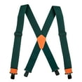 thumbnail image 1 of Men Industrial Strength Suspenders Partial Elastic Tradesperson's Dark Green Suspenders 2 inch Wide Tool Belt Suspenders, 1 of 5