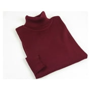 Men Inserch Turtle Neck Pullover Knit Soft Cotton Blend Sweater 4708 Burgundy