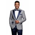 thumbnail image 1 of Men Insomnia Manzini Blazer Stage Performer Singer MZN136 Sky Blue Lace design, 1 of 3