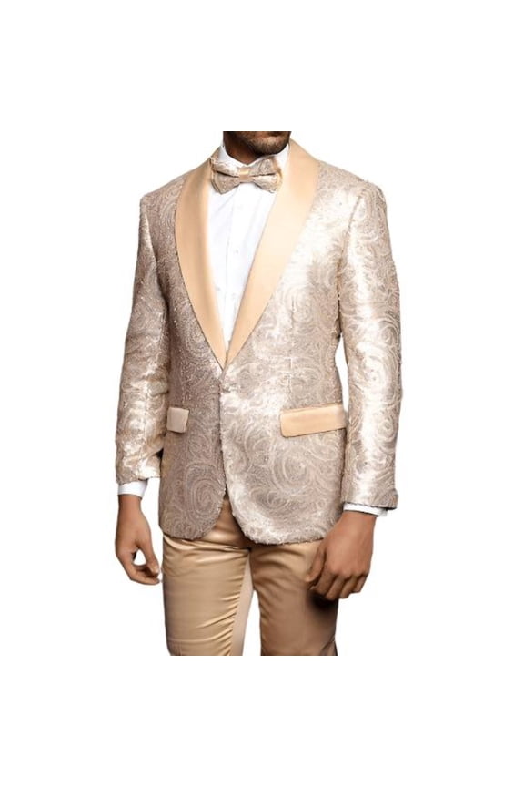 Men Insomnia Manzini Jacket Stage Performer Singer Prom MZE168 Champaign Sequin