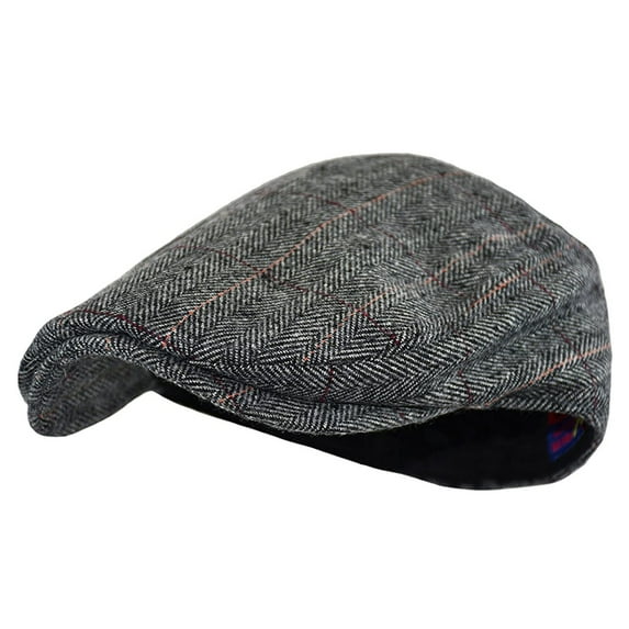 Men Newsboy Cap Men's Classic Herringbone Tweed Wool Blend Tweed Flat Cap Cabbie Hat Men Beret Hat Flat Peaked Cap Street Hats