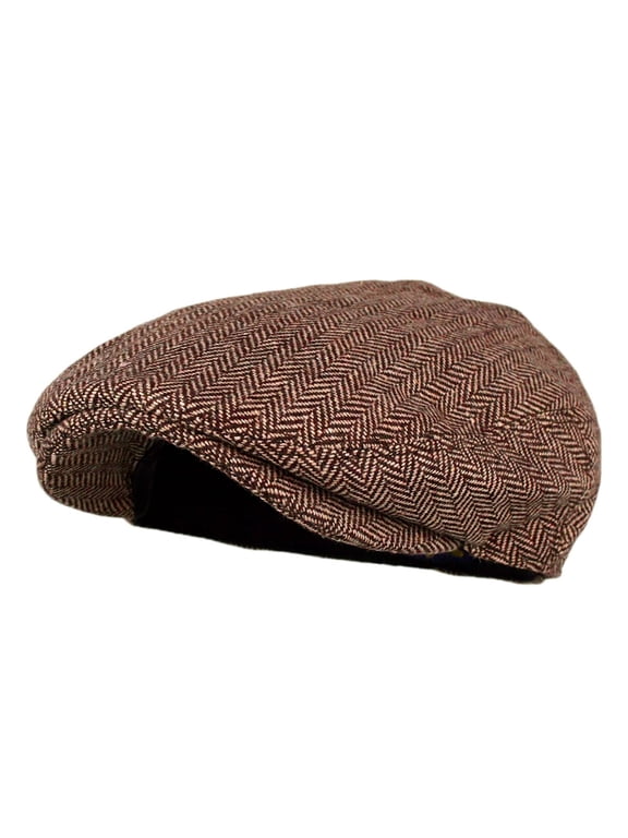 Men Newsboy Cap Men's Classic Herringbone Tweed Wool Blend Tweed Flat Cap Cabbie Hat Men Beret Hat Flat Peaked Cap Street Hats