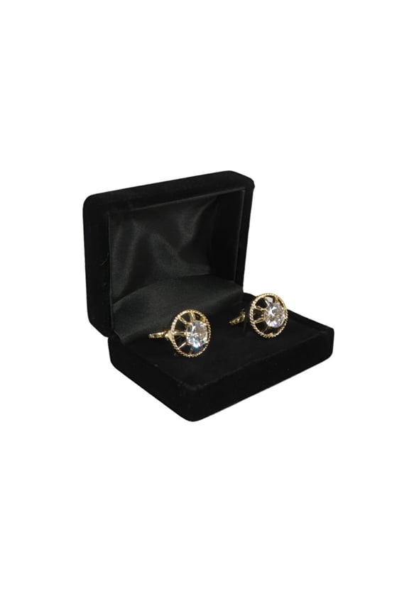 Men J.Valintin Cufflinks With Bold Stones Plated Gold Vito Rofolo V45-3