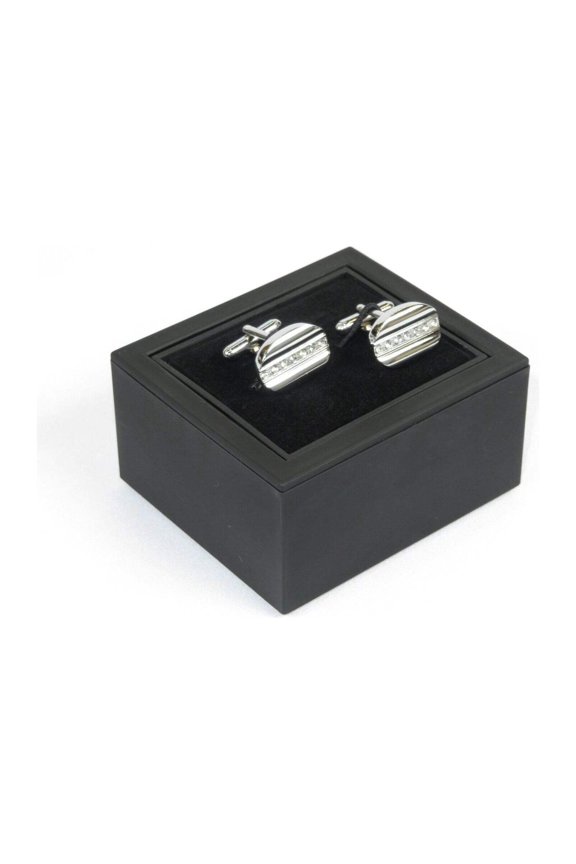 Men J.Valintin Cufflinks by Vitorofolo for French Cuff Shirt V35-1 Silver stones